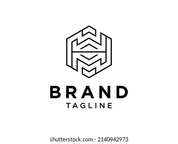 Abstract Initial Letter H Logo. Flat Vector Logo Design Template Element
