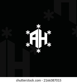 abstract initial letter A and H logo in white color isolated in black background suitable for the brands or companies that have initial name AH or HA
