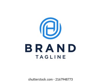Abstract Initial Letter H Logo. Blue Geometric Origami Style isolated on White Background. Usable for Business, Technology and Building Logos. Flat Vector Logo Design Template Element.