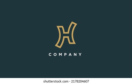 Abstract Initial Letter H Logo. Isolated on blue background. Usable for Business and Branding Logos. Flat Vector Logo Design Template Element.