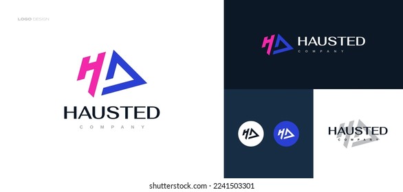Abstrakter Anfangsbuchstabe H und Logo-Design. HA Monogramm-Logo
