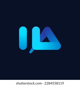 Abstract Initial Letter H and A Logo Design with Blue Blend Gradient Style. HA Letter Logo Suitable for Business and Technology Logo