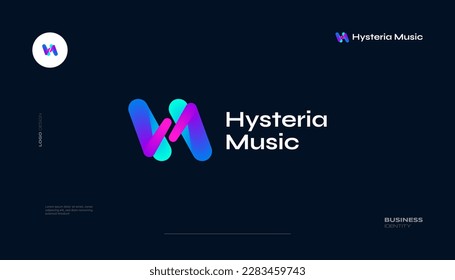Resumen Diseño del logotipo de la letra inicial H y M con un estilo de gradiente de mezcla colorido. Logotipo de carta HM o MH Adecuado para logotipo de negocios y tecnología