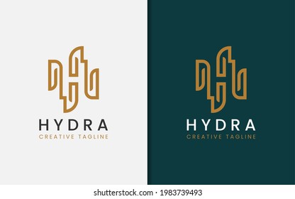 Abstract Initial Letter H Made From Elegant Lines Combination. Monogram Graphic Logo Illustration.