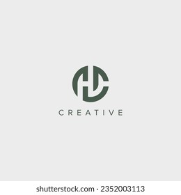 Abstrakter Anfangsbuchstabe HC CH Logo Design Vorlage - Vektorgrafik.