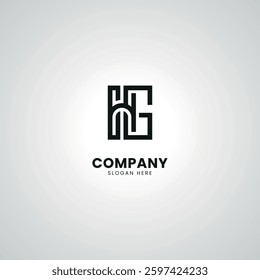 Abstract Initial Letter HG GH Modern Minimal Unique Logo Design Vector.