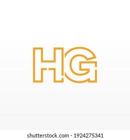 Abstract Initial Letter HG Logo. Line Style isolated. Usable for Business and Technology Logos. Flat Vector Logo Design Template Element.