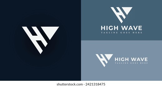 Abstract initial letter HW or WH logo in white color presented with multiple blue background colors. The logo is suitable for accounting and financial business company logo design inspiration template