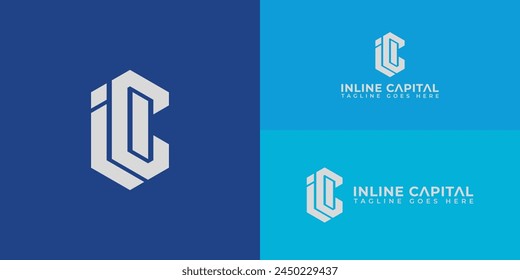 Abstractas letra inicial IC o logotipo CI en color blanco aislado en múltiples colores de fondo azul. El logotipo es adecuado para los iconos del logotipo de la empresa financiera y contable para diseñar Plantillas de inspiración.