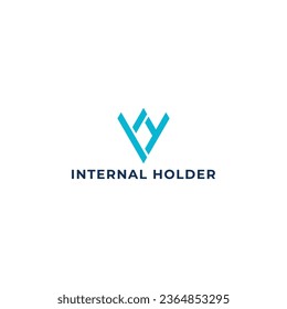 Abstract the initial letter IH or HI in blue color isolated on a white background. IH Logo letter monogram with triangle shape design template applied for hospitality management company logo design