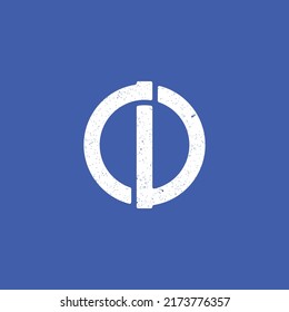 abstract initial letter IO logo in white color isolated in blue background applied for internet and technology company logo also suitable for the brands or companies that have initial name OI