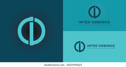 abstract initial letter IO logo in blue cyan color isolated in deep blue background applied for internet and technology company logo also suitable for the brands or companies that have initial name OI