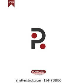 Abstract initial letter IP logo vector design