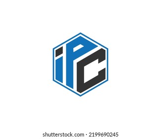Abstract Initial Letter IPC Logo Design Template Element Vector.