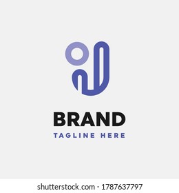 Abstract initial letter I and J for business vector logo template