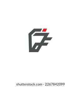 Abstract Initial Letter J and F Logo. 