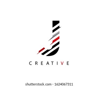 Abstract Initial Letter J Fast Technology logo icon vector design concept.