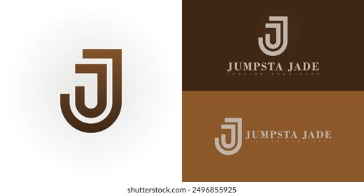 Abstract initial letter J or JJ in brown color isolated on multiple background colors. The logo is suitable for women's fashion shoe brand logo design inspiration templates.