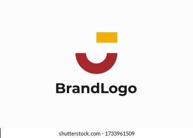 Abstract Initial Letter J Logo. Red and Yellow Cut Style isolated on White Background. Usable for Business, Technology and Branding Logos. Flat Vector Logo Design Template Element.
