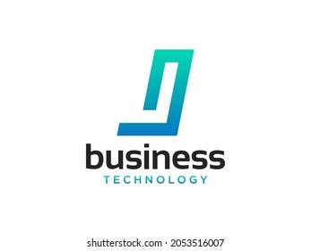 Resumen Logo De La Letra Inicial J. Forma geométrica blanca sobre fondo blanco. Usable para logotipos de empresas y marcas. Elemento de plantilla de diseño de logotipo de vectores planos