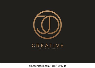 Abstract initial letter J and O logo,usable for branding and business logos, Flat Logo Design Template, vector illustration