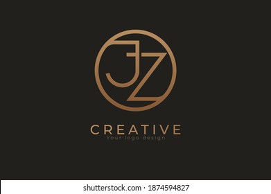 Abstract initial letter J and Z logo,usable for branding and business logos, Flat Logo Design Template, vector illustration