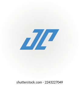 Abstract initial letter JC or CJ logo in blue color isolated in white background applied for personal brand logo also suitable for the brands or companies have initial name CJ or JC.