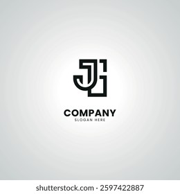 Abstract Initial Letter JG GJ Modern Minimal Unique Logo Design Vector.