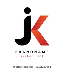 Abstract Initial Letter jk and kj Logo.  Usable for Business and Branding Logos. Flat Vector Logo Design Template Element.
