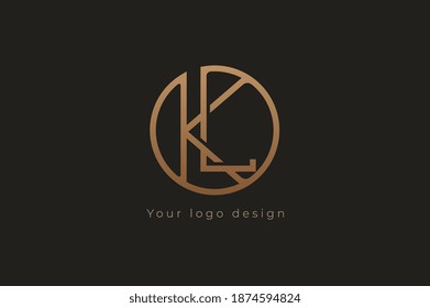 Resumen de la letra inicial logotipo K y L, utilizable para logotipos de marca y negocios, plantilla de diseño de logotipos planos, ilustración vectorial