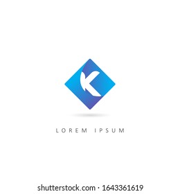 Logotipo De Letra Inicial K Abstracta Con Elemento Kite. Plantilla de vector de diseño