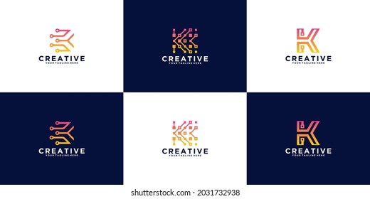 abstract initial letter K logo design collection