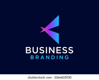 Abstract Initial Letter K Logo. Green Blue Gradient Geometric Arrow Halftone Style. Usable for Business and Technology Logos. Flat Vector Logo Design Template Element.