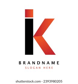 Resumen de la letra inicial i y el logotipo k.  Usable para logotipos de empresas y marcas. Elemento de plantilla de diseño de logotipo de vectores planos.