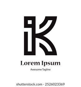 Abstract initial letter K logo design template. Icon for business of luxury, elegant, simple.