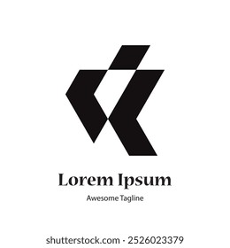 Plantilla inicial Abstractas del diseño del logotipo de la letra K. Icono para negocios de lujo, elegante, simple.