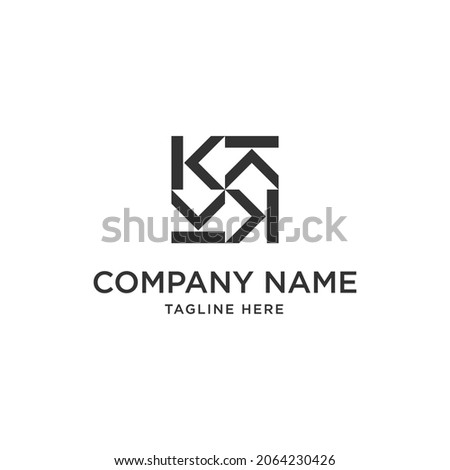Abstract Initial Letter K Logo. black color isolated on White Background. Usable for Business and Branding Logos. Flat Vector Logo Design Template Element Stok fotoğraf © 