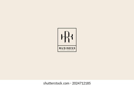 Abstract initial letter K and R logo,usable for branding and business logos, Flat Logo Design Template, vector illustration
