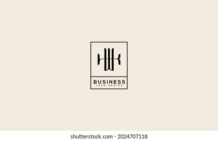 Abstract initial letter K and W logo,usable for branding and business logos, Flat Logo Design Template, vector illustration
