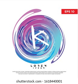 abstract initial letter k watercolor logo. modern icon, template design