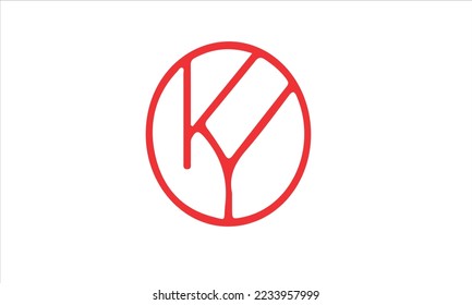 Resumen de la letra inicial logotipo K y Y, utilizable para logotipos de marca y negocios, plantilla de diseño de logotipos planos