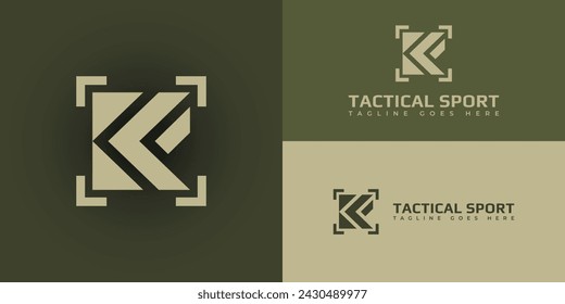Letra inicial abstracta KF o logotipo FK en color verde suave presentado con múltiples colores de fondo verde. El logotipo es adecuado para plantillas de inspiración de diseño de logotipo de negocios de deportes tácticos.