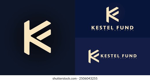 Abstract initial letter KF or FK in gold color isolated on multiple background colors. The logo is suitable for Nature Foundation logo design inspiration templates.