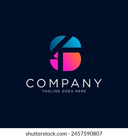 Abstract initial letter KS or SK logo. The logo is suitable for business and technology logo