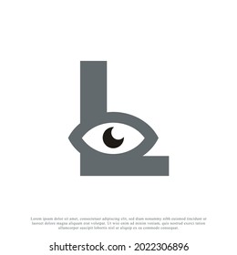 Abstract Initial Letter L with Eye Logo Design. Vector Illustration