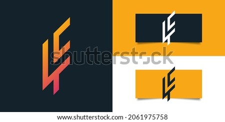 Abstract Initial Letter L and F or T and E Logo Design in Colorful Gradient. LF or TE Monogram Logo