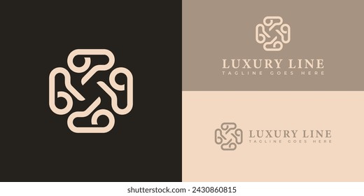 abstract initial letter L or LL logo in soft gold color isolated in brown backgrounds applied for upscale boutique hotel logo also suitable for the brands or companies that have initial name LO or OL