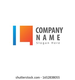 Abstract Initial Letter L Logo with Square Element. Design Vector logo For Company. 