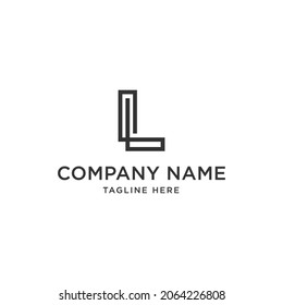Abstract Initial Letter L Logo. black color isolated on White Background. Usable for Business and Branding Logos. Flat Vector Logo Design Template Element