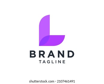 Abstract Initial Letter L Logo. Purple Light Rounded Shape Liquid Style isolated on White Background. Usable for Business and Branding Logos. Flat Vector Logo Design Template Element